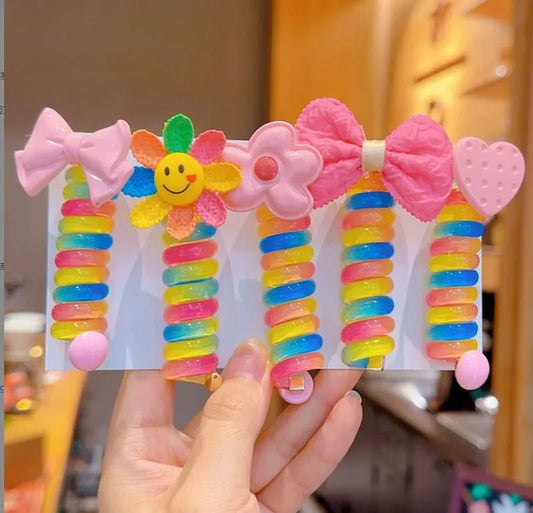 Colorful Telephone Wire Hair Bands for Kids